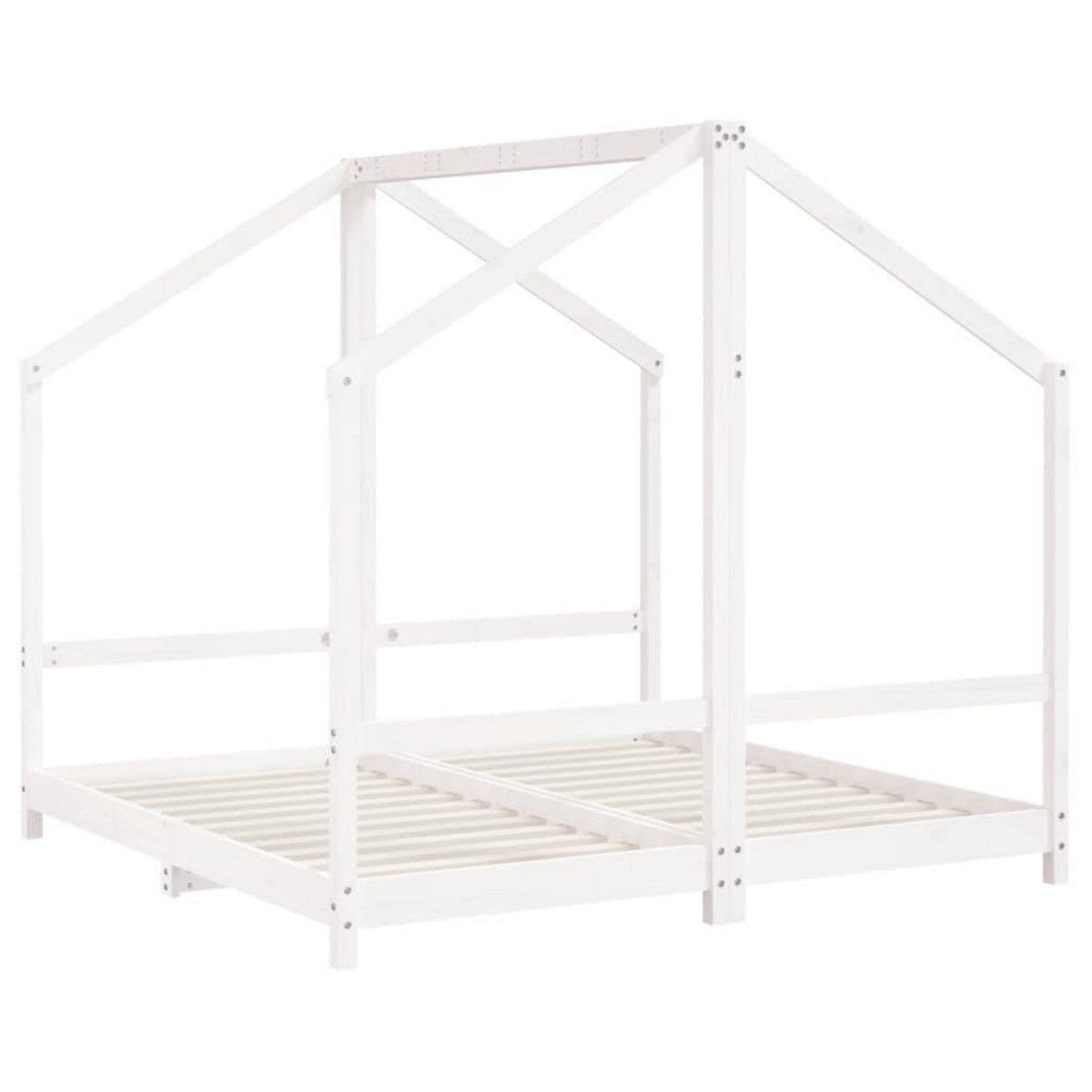 VIDAXL Cadre de lit pour enfant blanc 2x(80x160) cm bois de pin massif