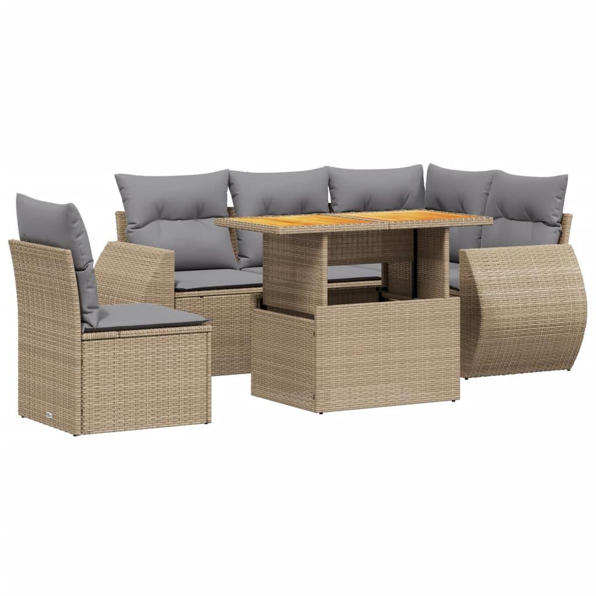 Voir la diapositive 2 : VIDAXL Salon de jardin avec coussins 6 pcs beige resine tressee