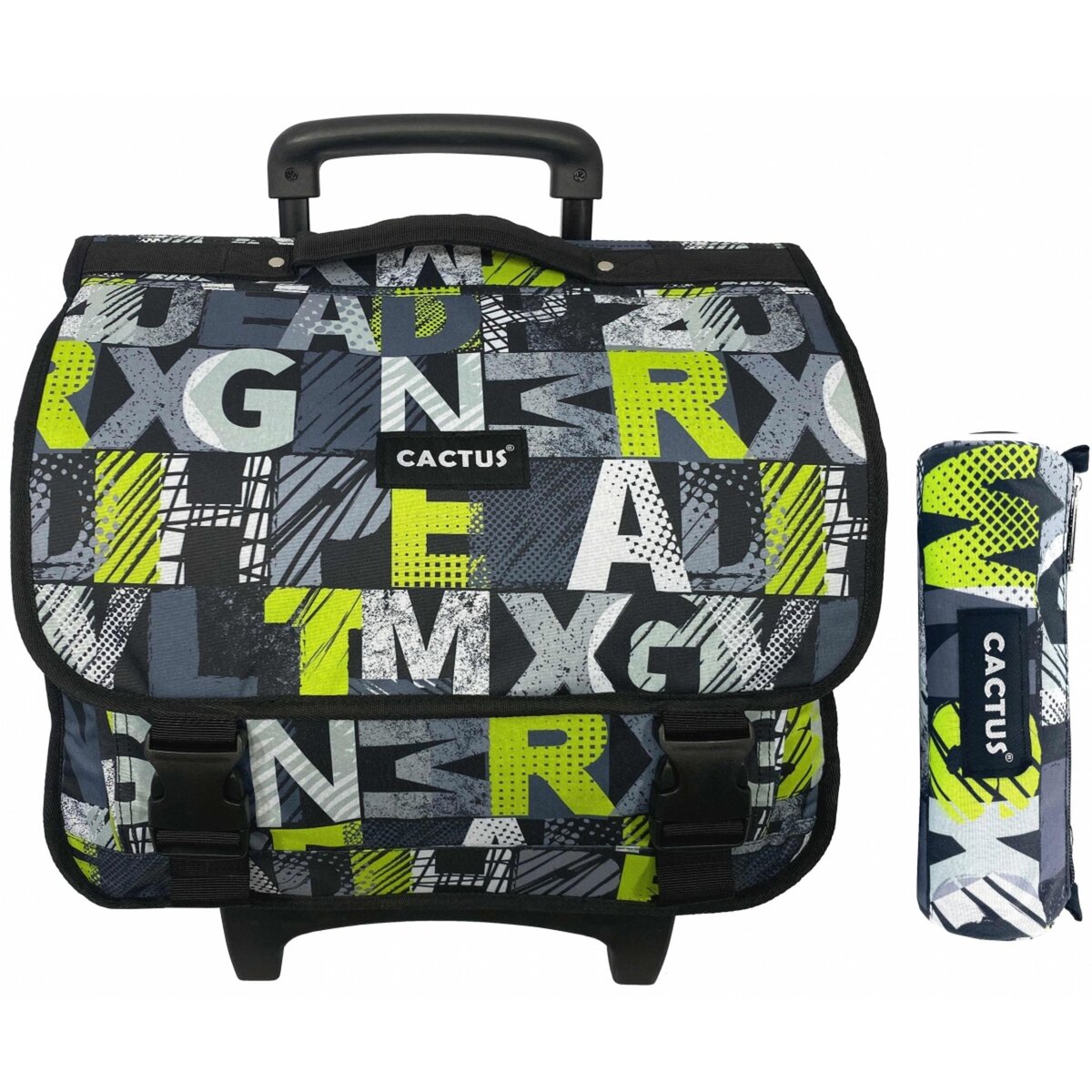 Cactus Cartable Scolaire roulettes trousse offerte Cactus pas