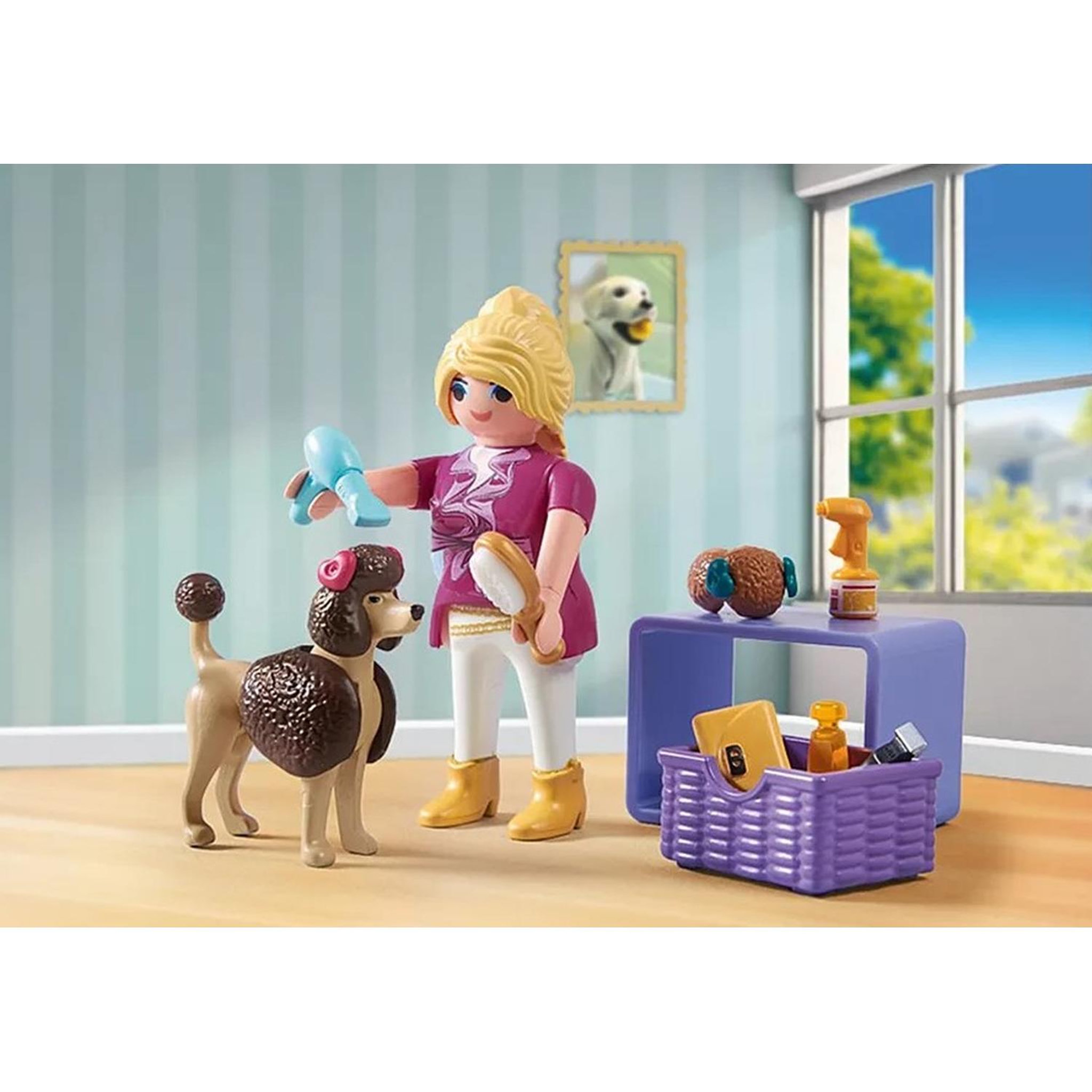 Voir la diapositive 3 : PLAYMOBIL My Life Toiletteuse avec caniche et nombreux accessoires