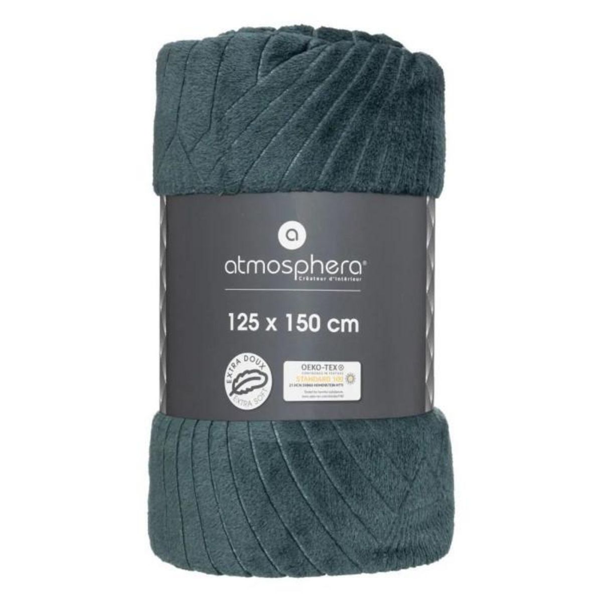 ATMOSPHERA Plaid en Flanelle  Art Déco  125x150cm Vert Cèdre