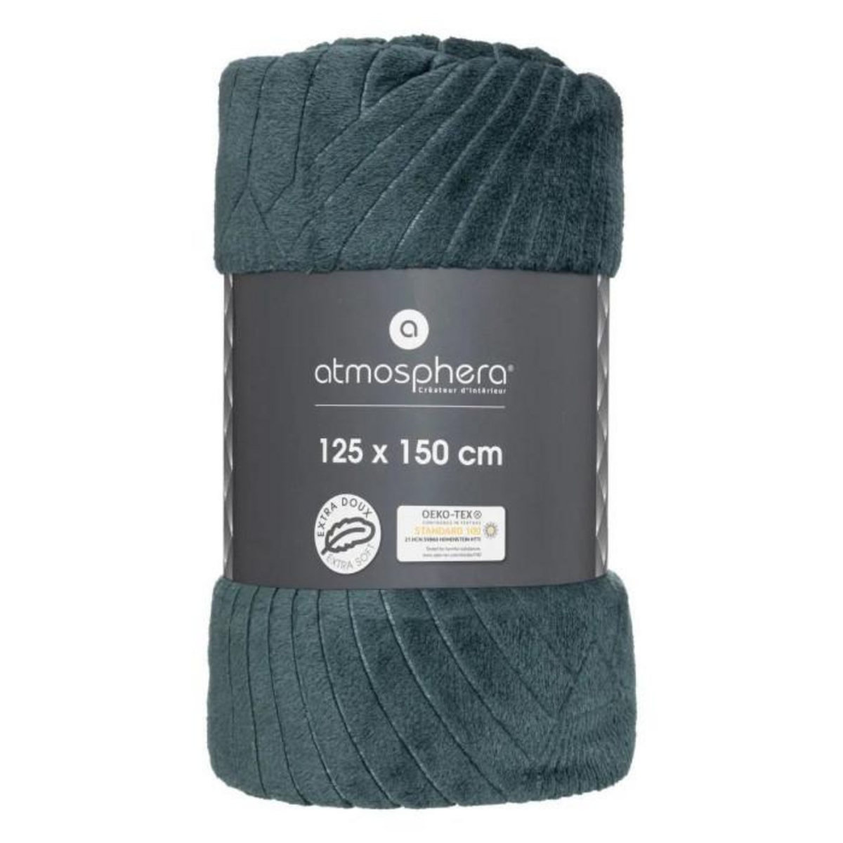 ATMOSPHERA Plaid en Flanelle  Art Déco  125x150cm Vert Cèdre