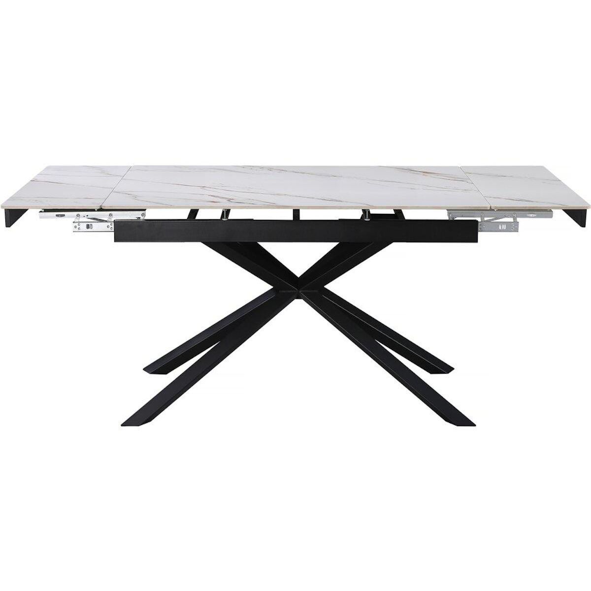 Habitat et Jardin Table à manger extensible en céramique 6 à 10 personnes  Celeste  - Blanc marbré gris