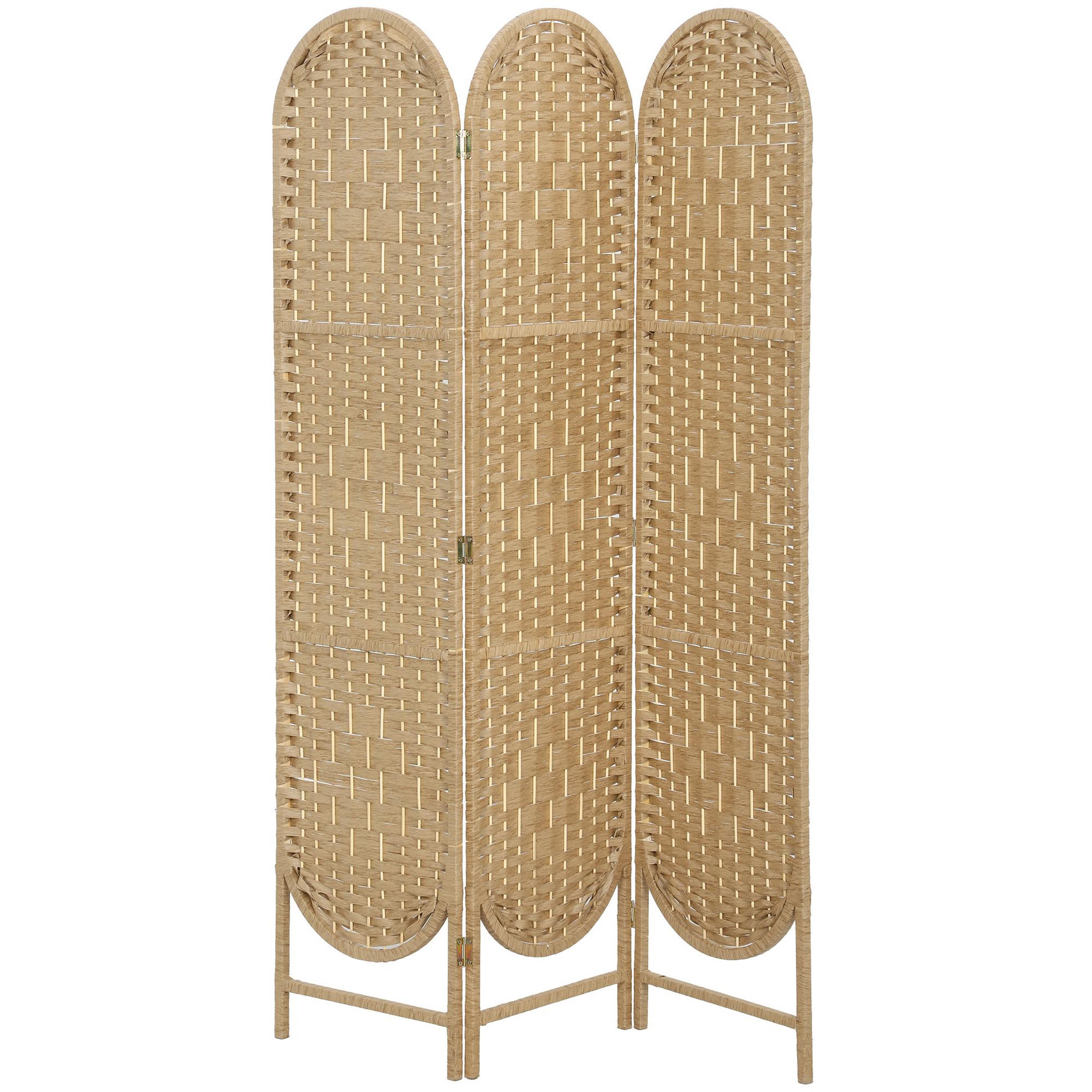 HOMCOM Paravent intérieur 3 panneaux pliable bois de pin naturel 120 x 170 cm