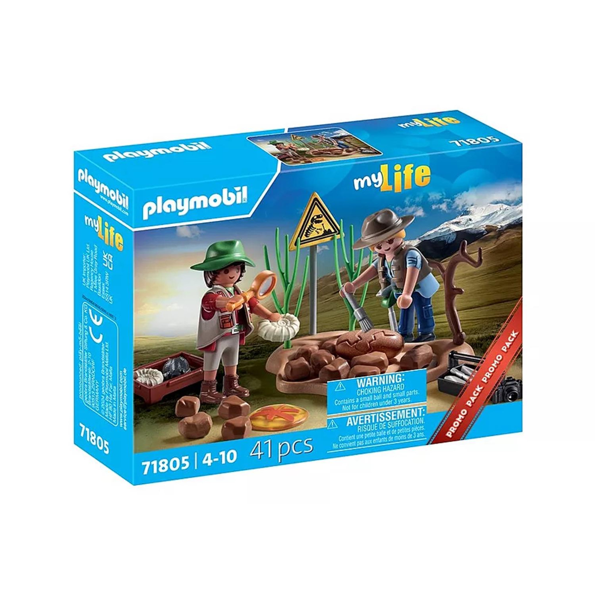 PLAYMOBIL Chercheurs et site paléontologique avec fossiles