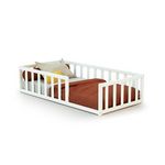WEBABY Lit enfant au sol en bois 70 x 140 cm KAÏA. Coloris disponibles : Beige