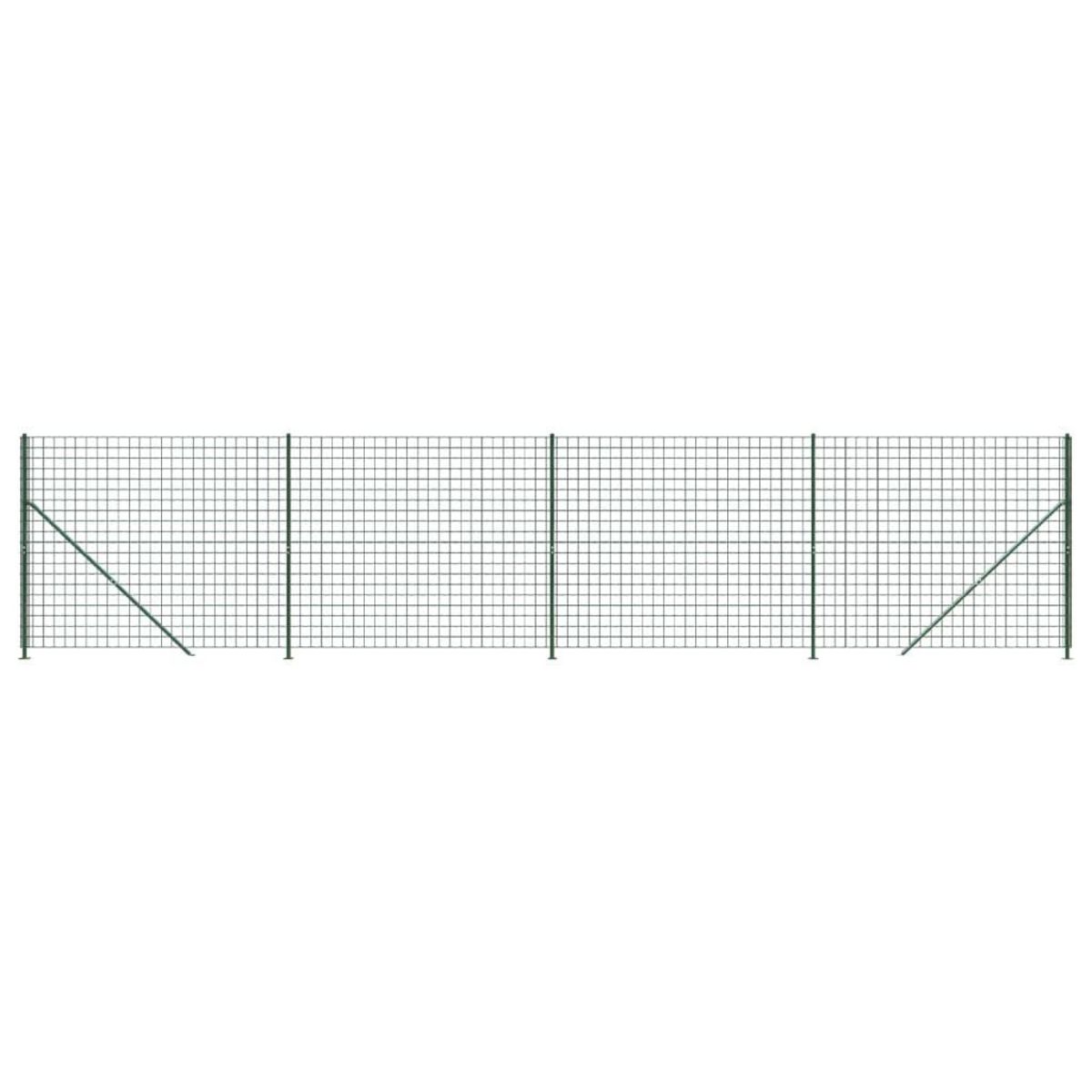 VIDAXL Cloture en treillis metallique avec bride vert 2,2x10 m