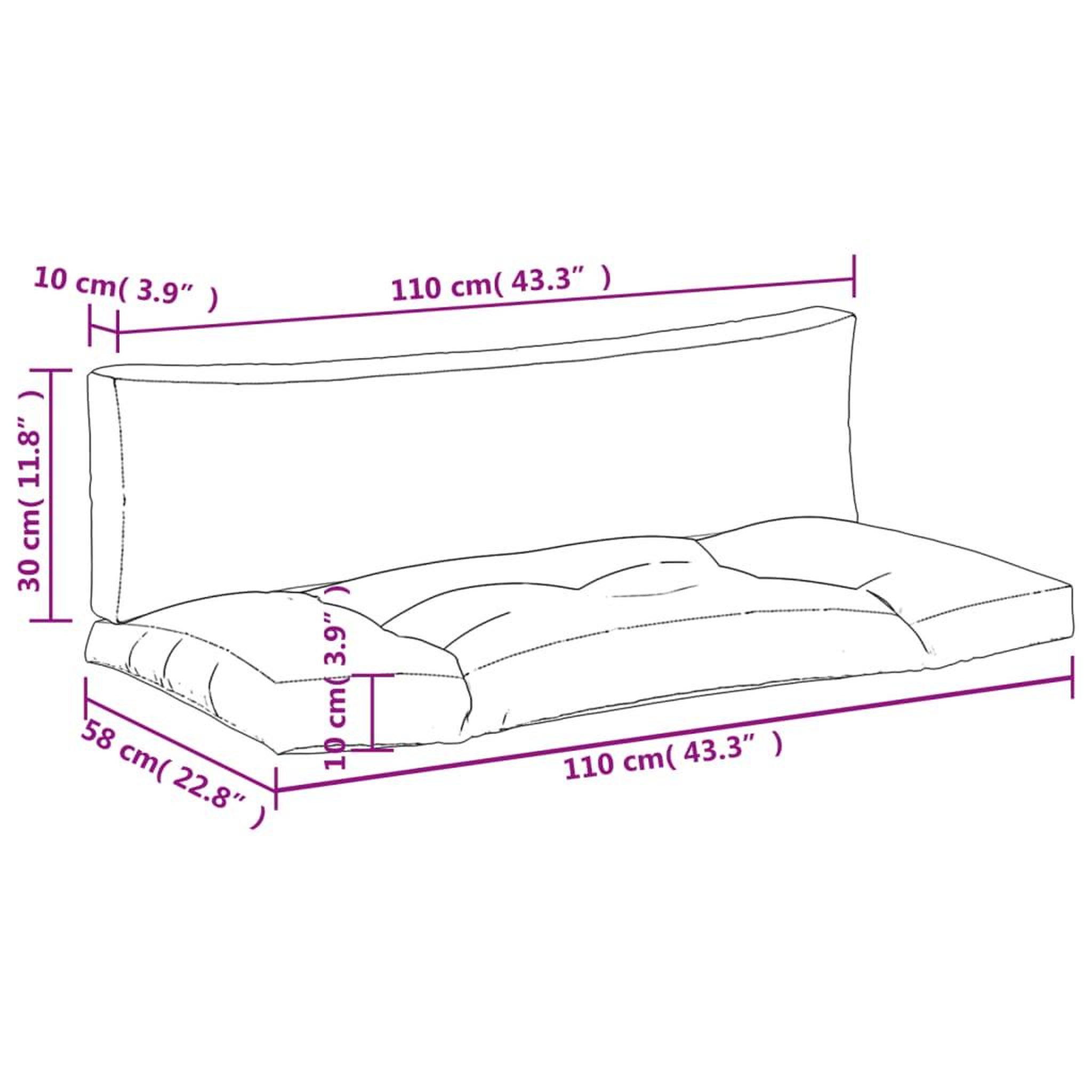Voir la diapositive 6 : VIDAXL Coussins de palette lot de 2 rouge bordeaux tissu