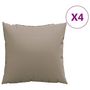 Voir la diapositive 2 : VIDAXL Coussins de canape lot de 4 taupe 50x50 cm tissu