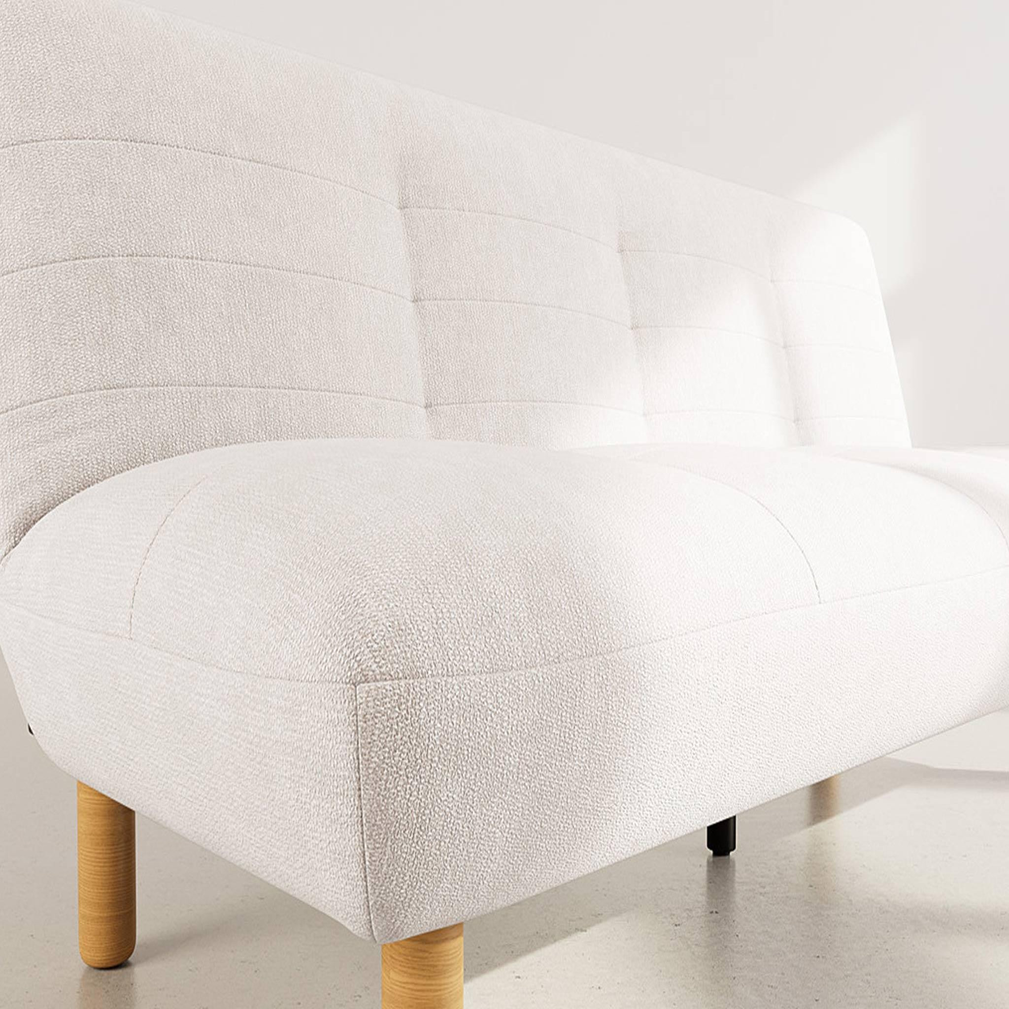 Voir la diapositive 4 : BEST MOBILIER Soan - banquette 2 places convertible clic-clac en velours texturé