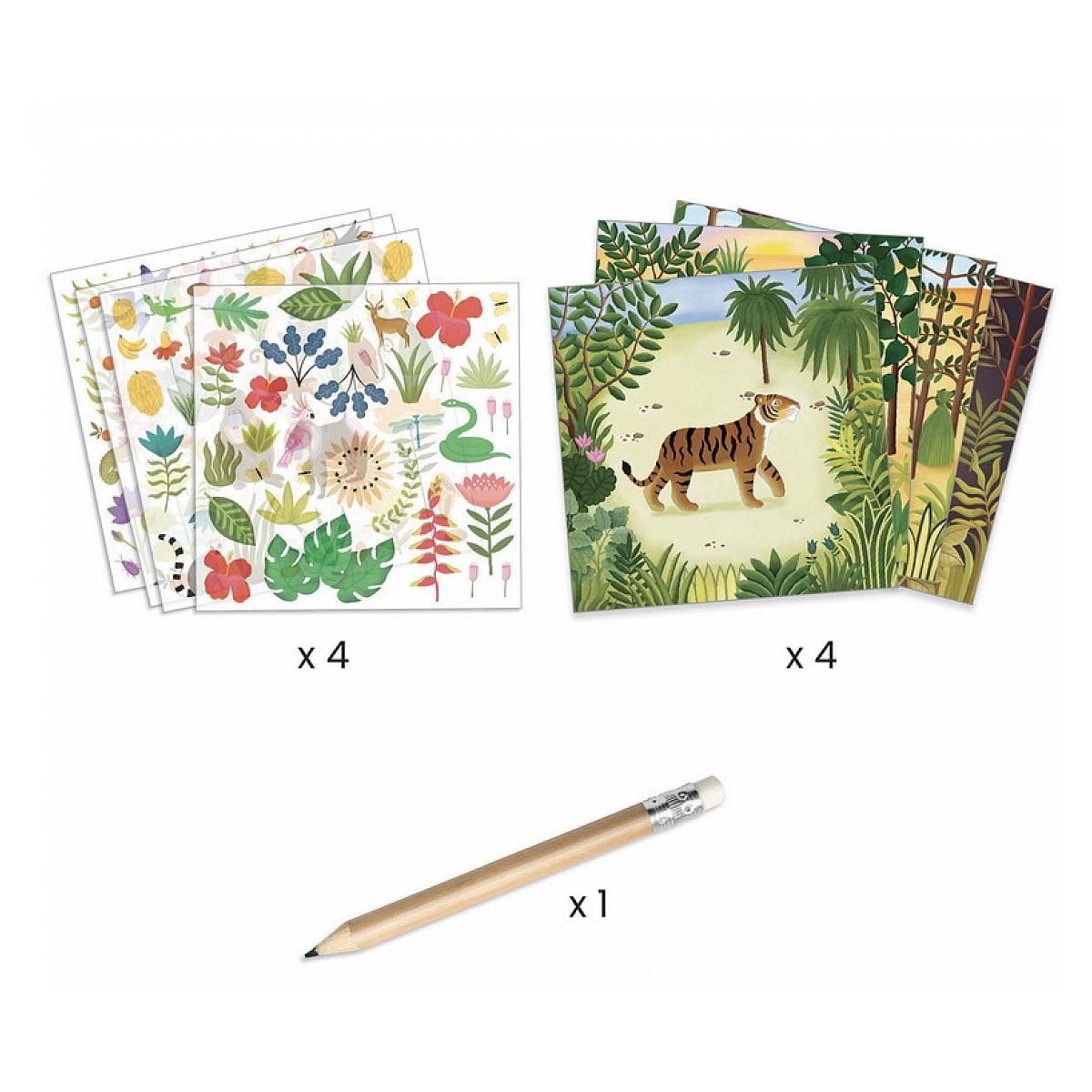 Djeco inspired by Le Douanier Rousseau decalcomanies