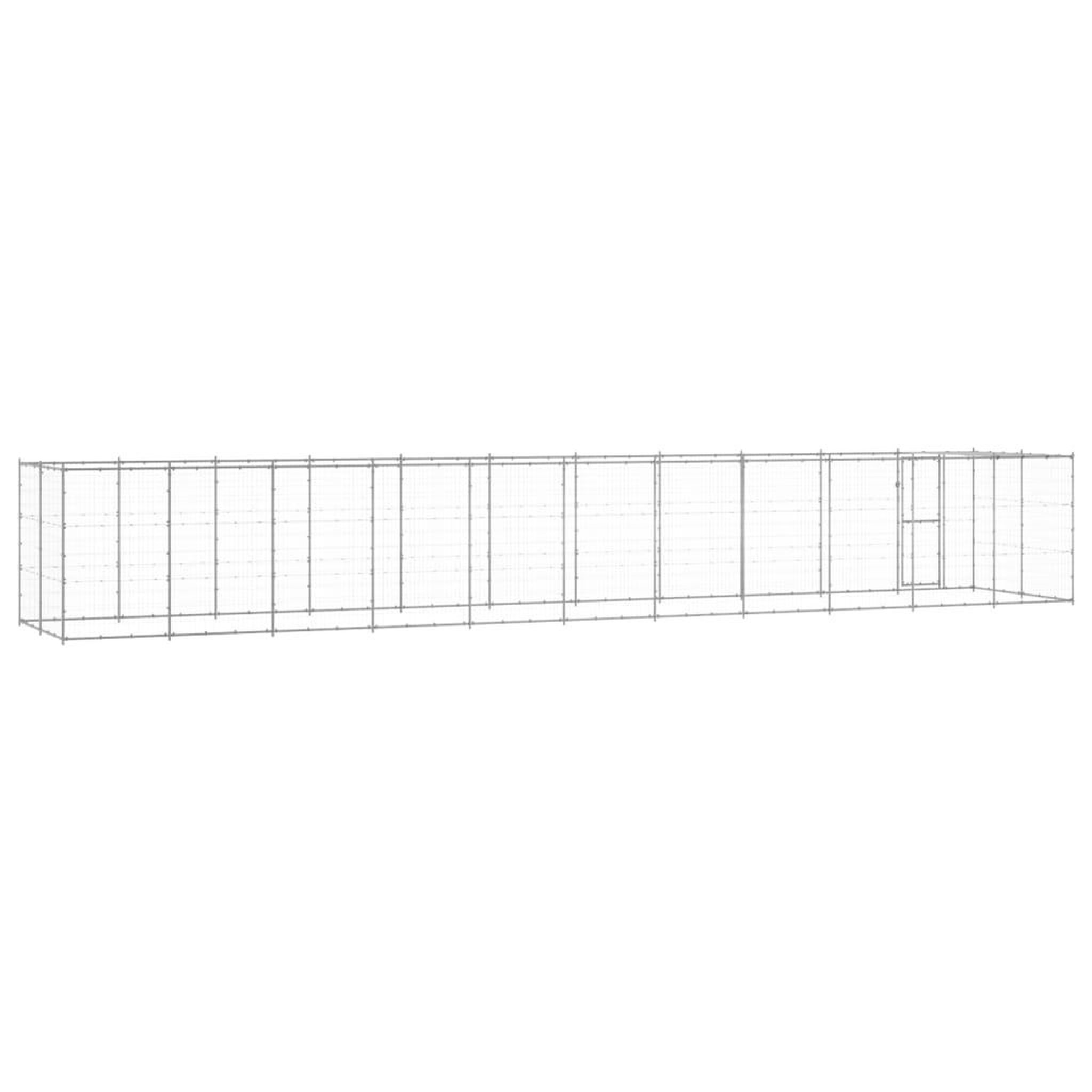 Voir la diapositive 4 : VIDAXL Chenil exterieur Acier galvanise avec toit 26,62 m²