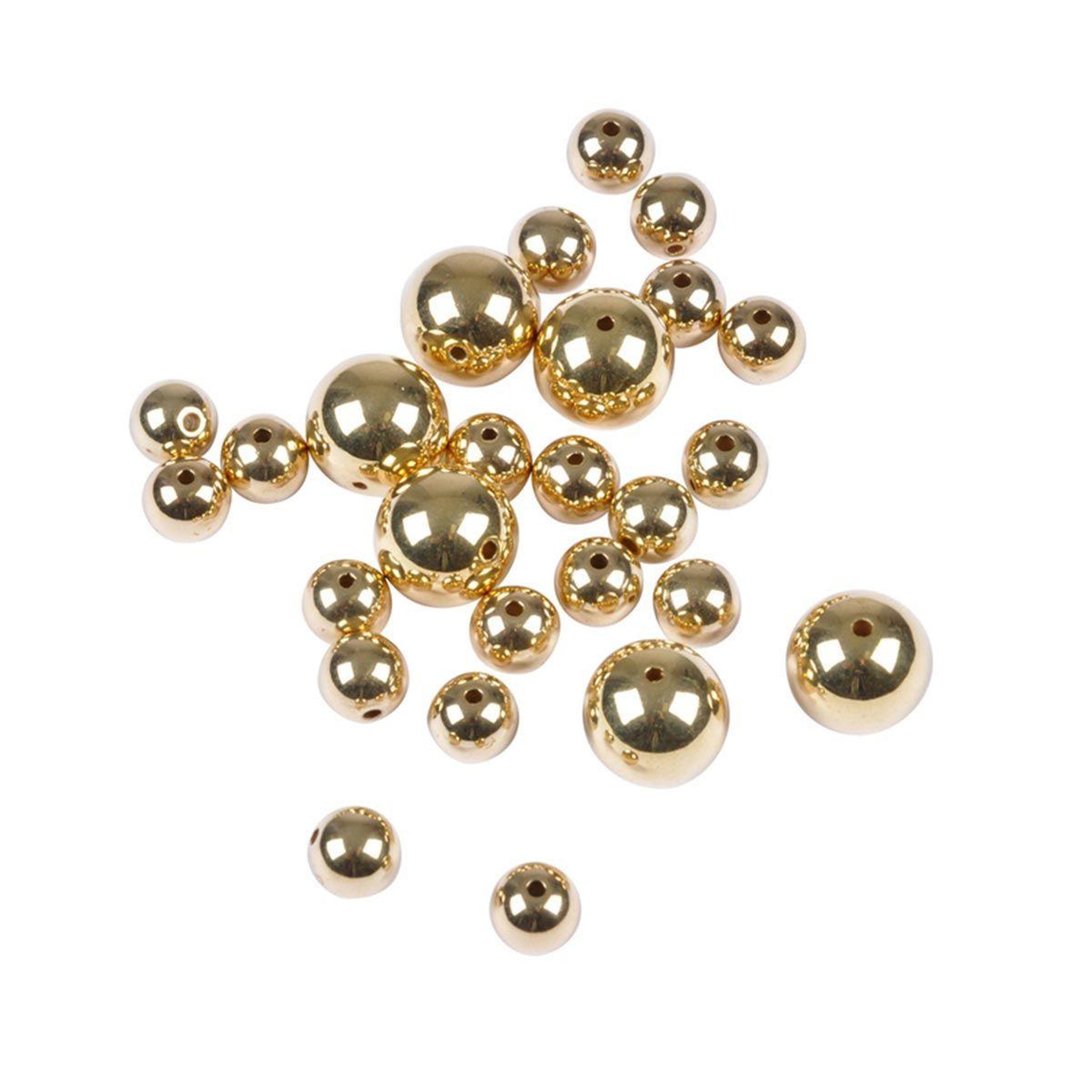 HOMEA Lot de 26 Perles Rondes  Effet Métal  1-1,5cm Or
