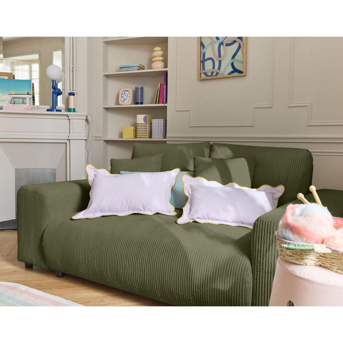 LISA DESIGN Garance - canapé droit 2 places - en velours côtelé