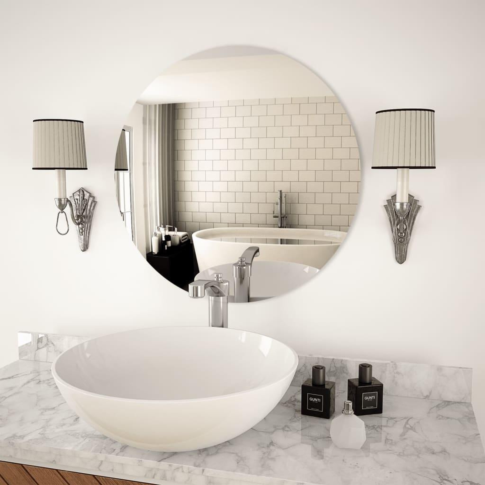 Voir la diapositive 1 : VIDAXL Miroir mural 60 cm Rond Verre