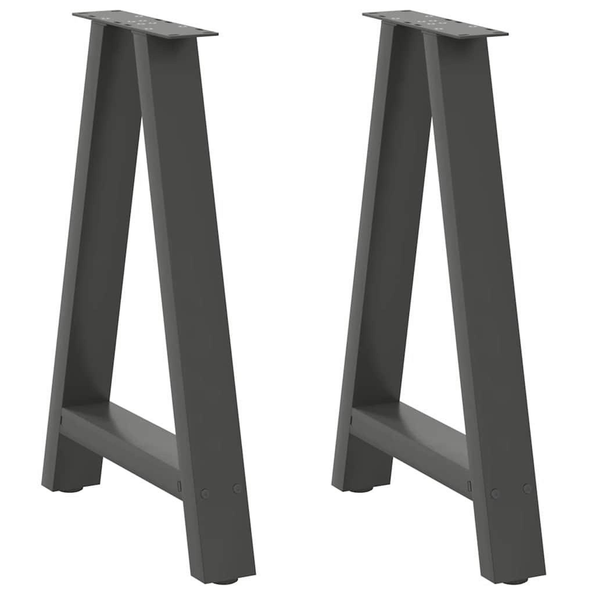 VIDAXL Pieds de table basse forme de A 2 pcs anthracite 50x(72-73) cm