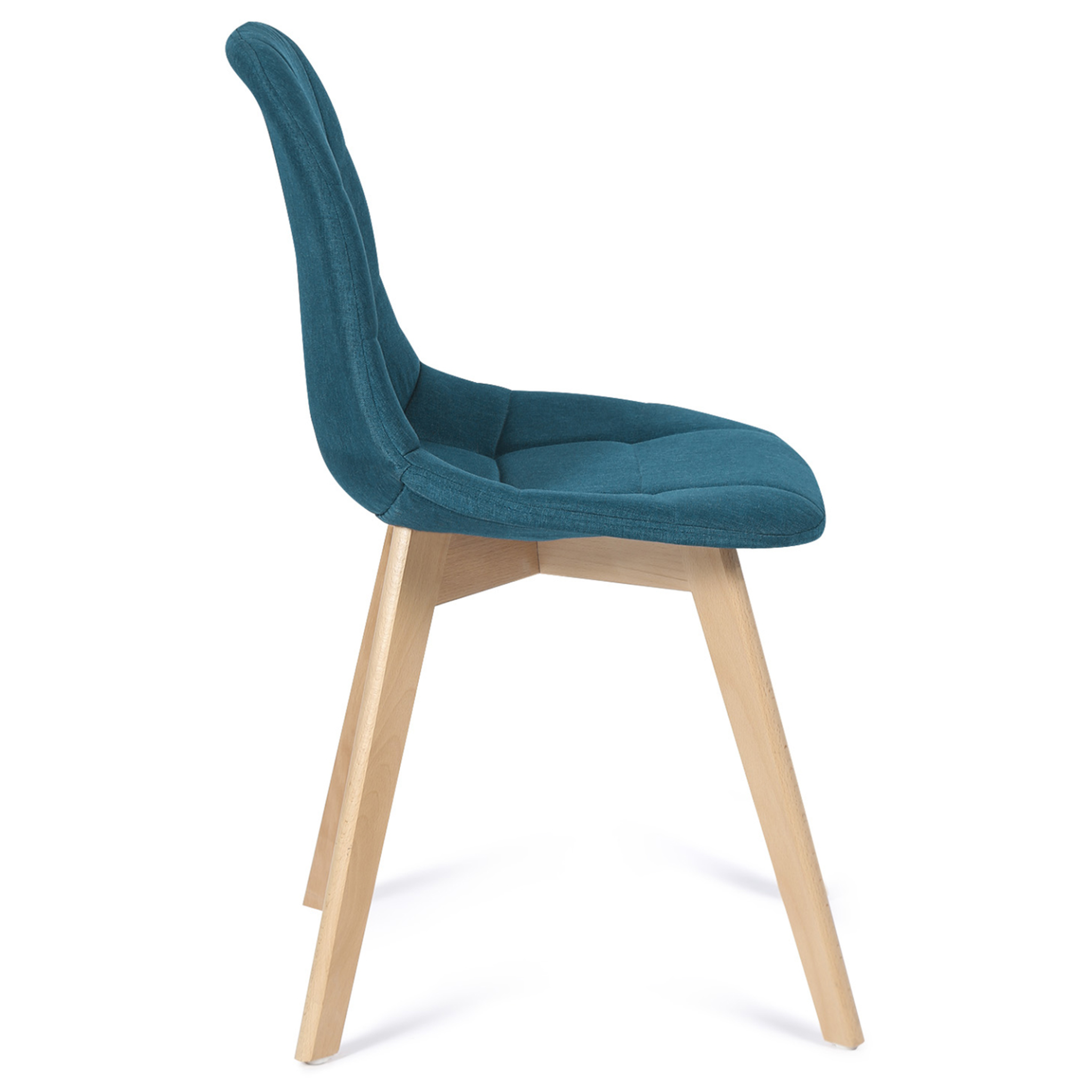Voir la diapositive 3 : ID MARKET Lot de 4 chaises scandinaves gaby bleues en tissu pour salle à manger