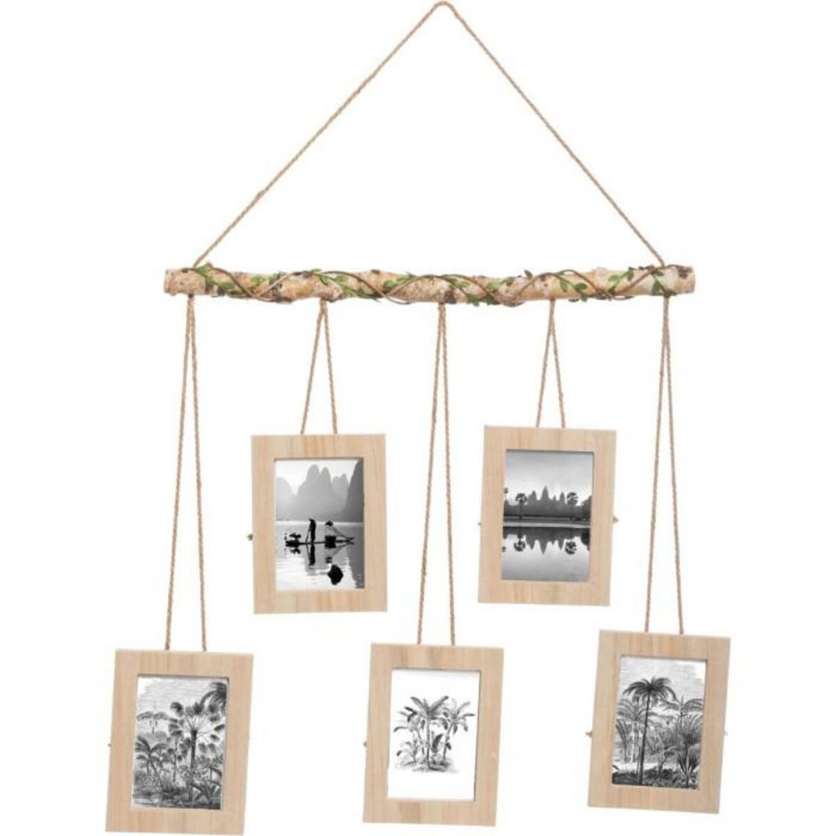 ATMOSPHERA Pêle Mêle 5 Photos Bois  Suspendu  60cm Naturel