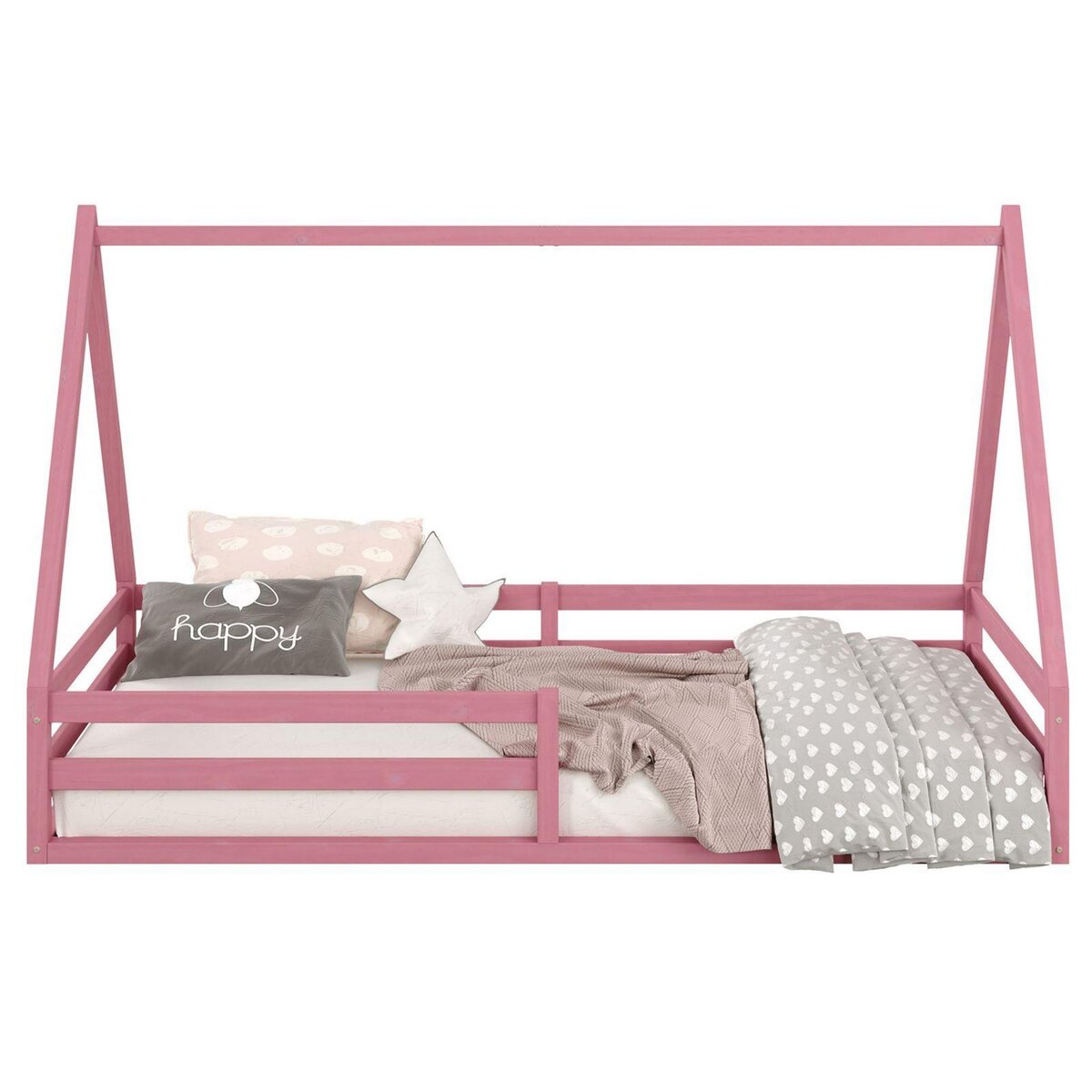 IDIMEX Lit cabane SILA 90 x 190 cm, en pin massif