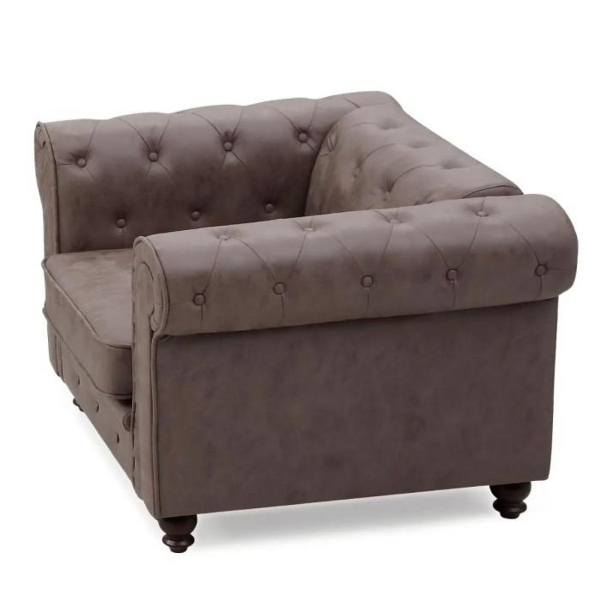 Paris Prix Fauteuil Design  Chesterfield  110cm Marron Vintage