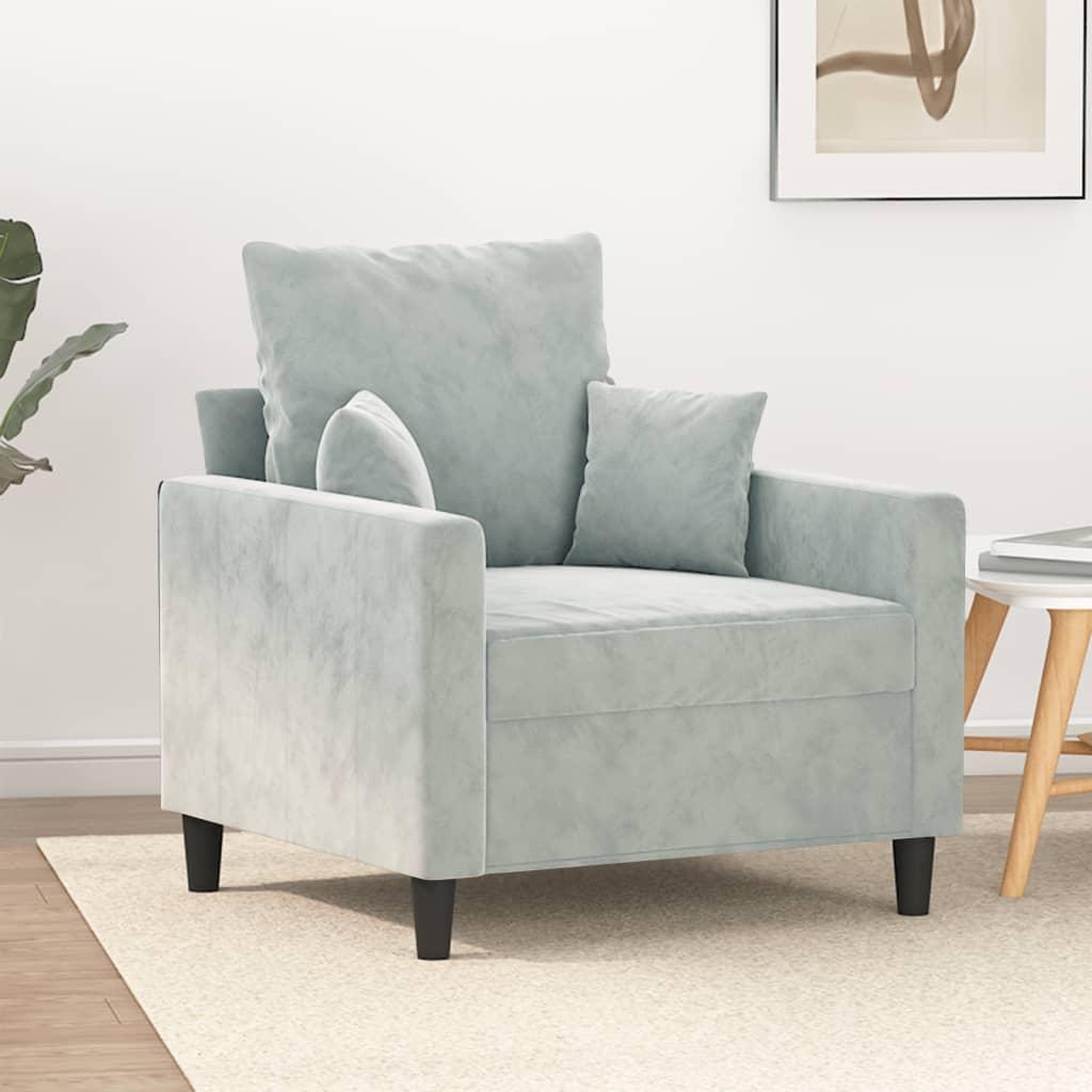 VIDAXL Fauteuil Gris clair 60 cm Velours