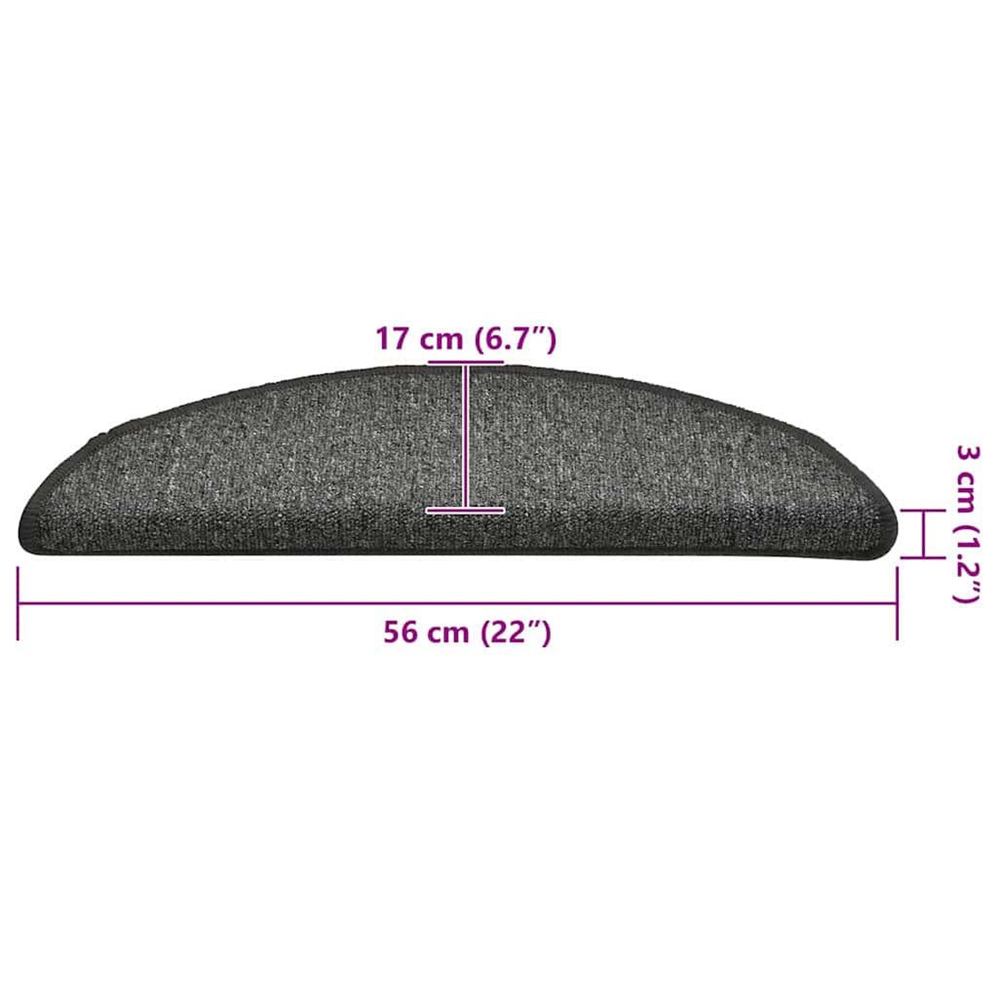 Voir la diapositive 6 : VIDAXL Tapis d'escalier 30 pcs gris fonce 56x17x3 cm