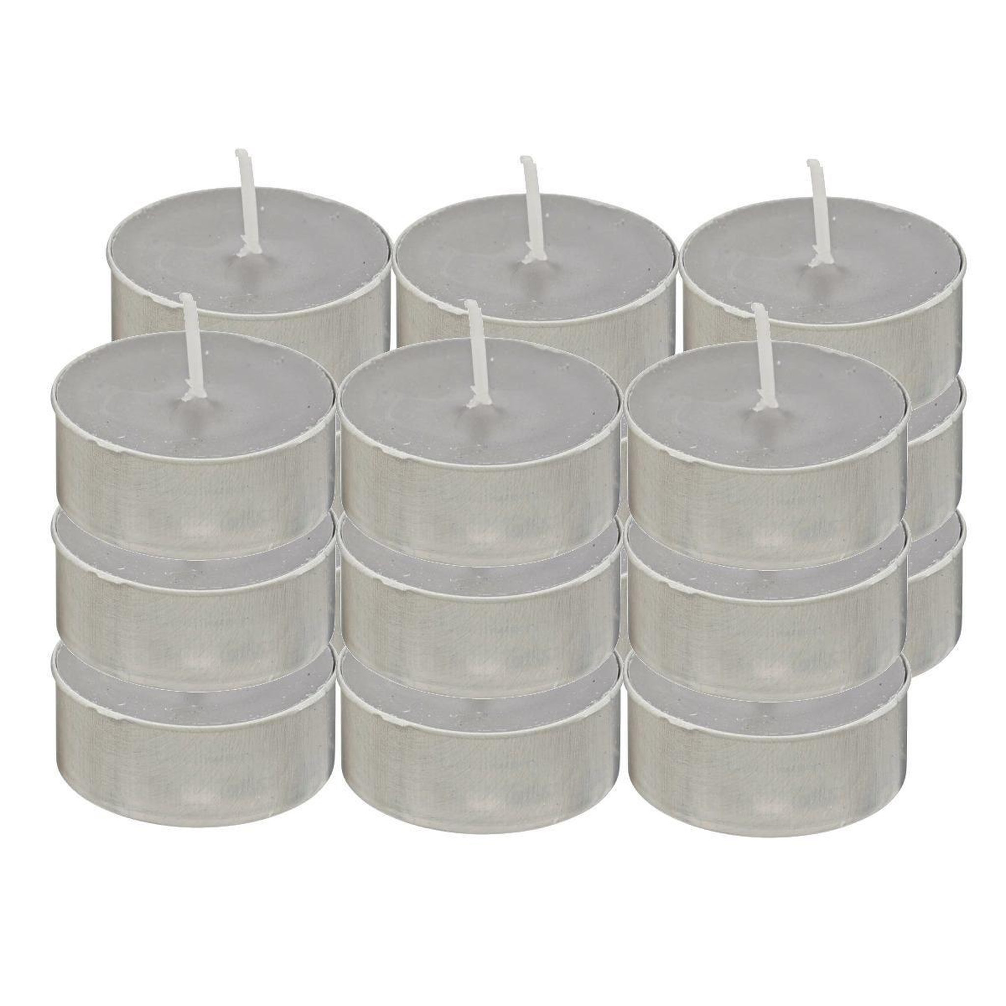ATMOSPHERA Lot de 18 bougies chauffe-plat  hugo  3,7cm gris clair