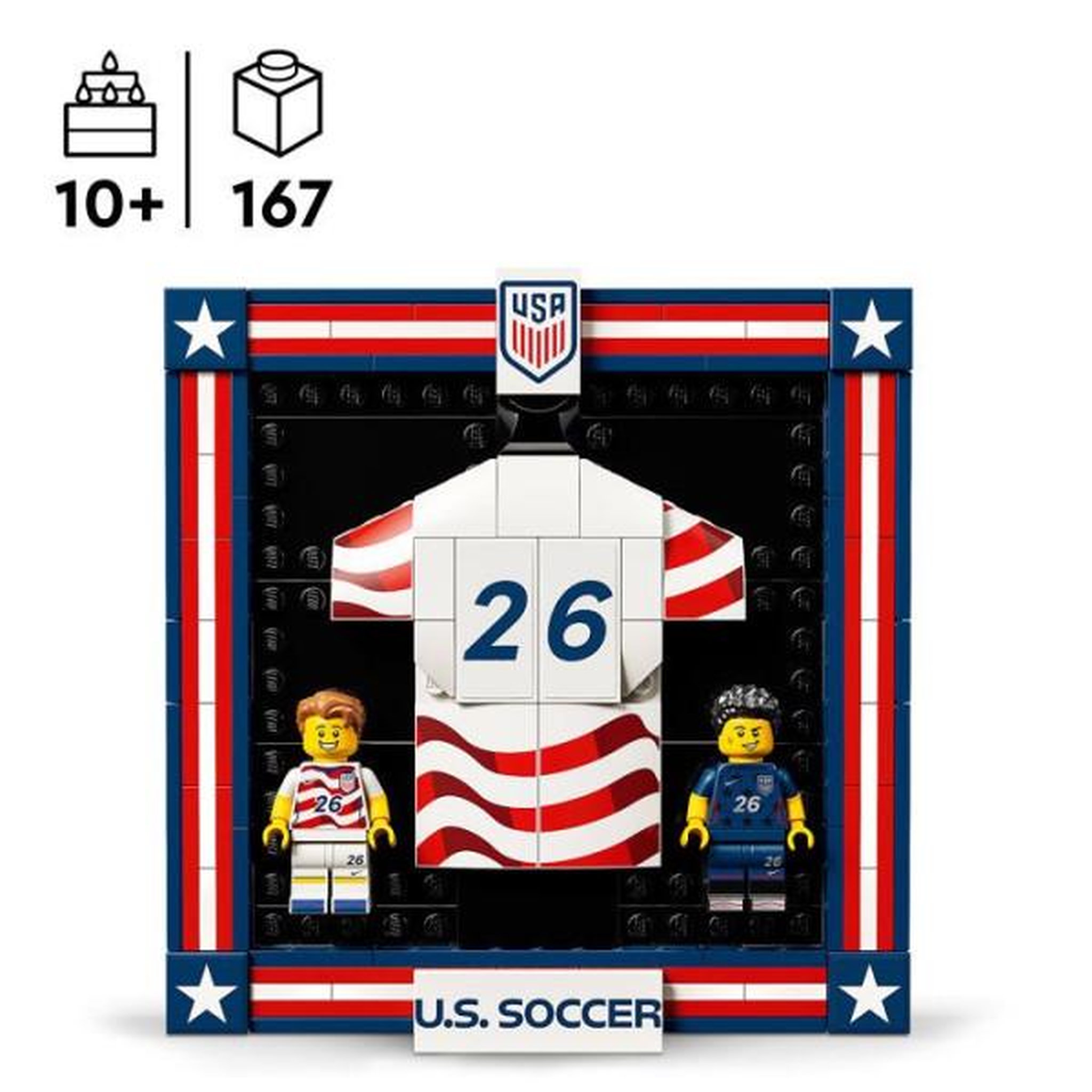 Voir la diapositive 2 : LEGO LEGO Editions 43033 Maillot 2026 de l'Équipe Nationale Américaine de Foot - Jouet 10 ans