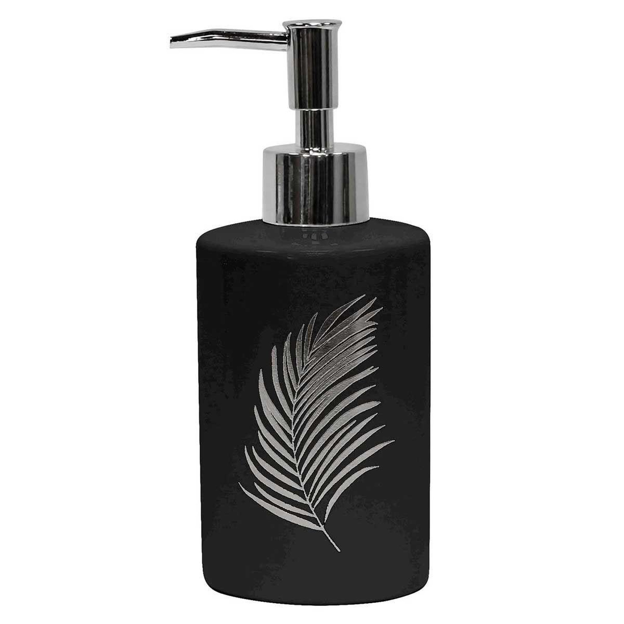 Douceur d'Intérieur Distributeur de savon imprimé  orbella  17cm noir & argent