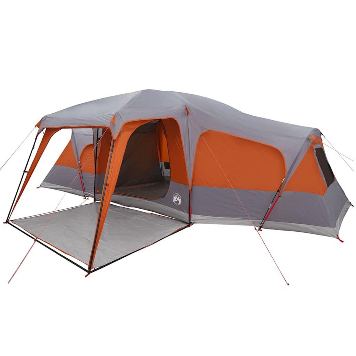 VIDAXL Tente familiale avec dome de porche 9 personnes gris et orange