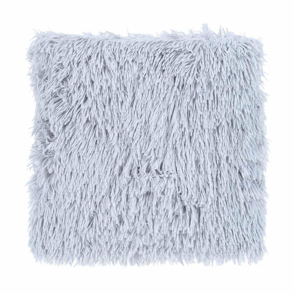 ATMOSPHERA Coussin fourrure poils longs Jae - L. 45 x l. 45 cm - Gris