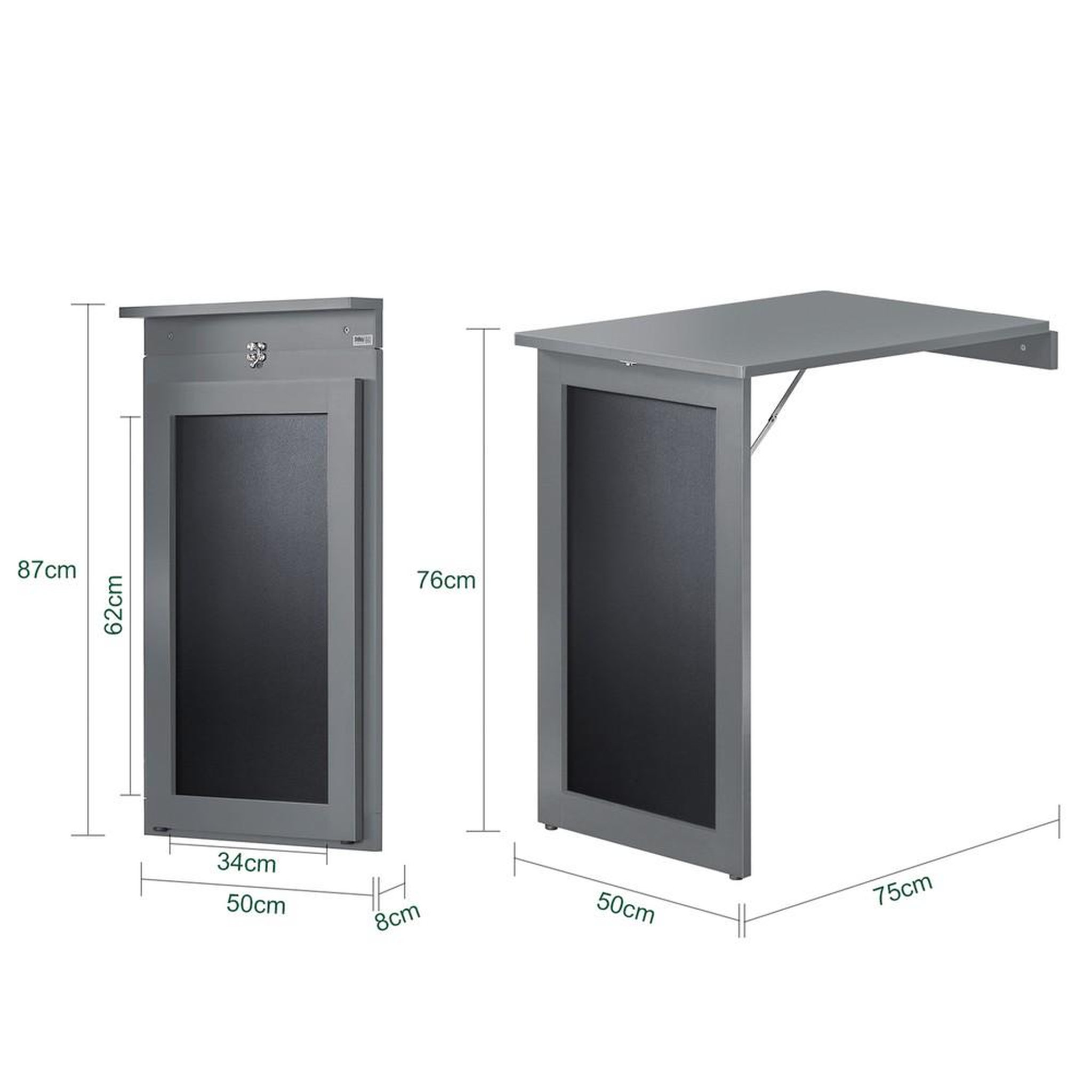 Voir la diapositive 3 : SOBUY SoBuy - Table murale pliante à une porte - Fonctionnel - FWT20