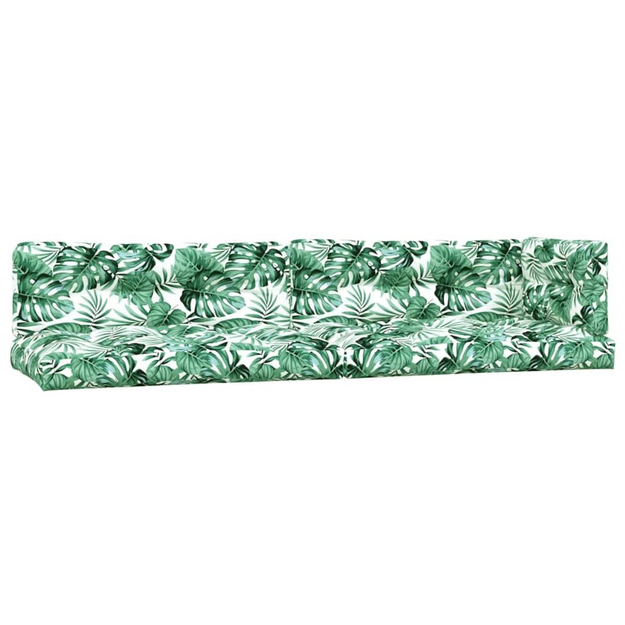 Voir la diapositive 2 : VIDAXL Coussins de palette 5 pcs motif de feuilles tissu