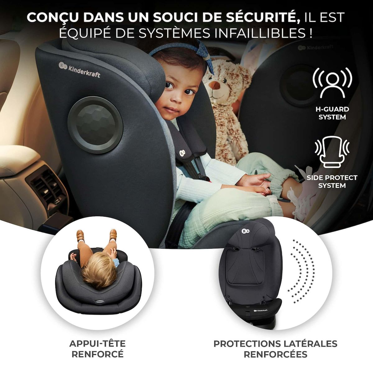 KINDERKRAFT Siege auto i 360 i size pratique et confortable
