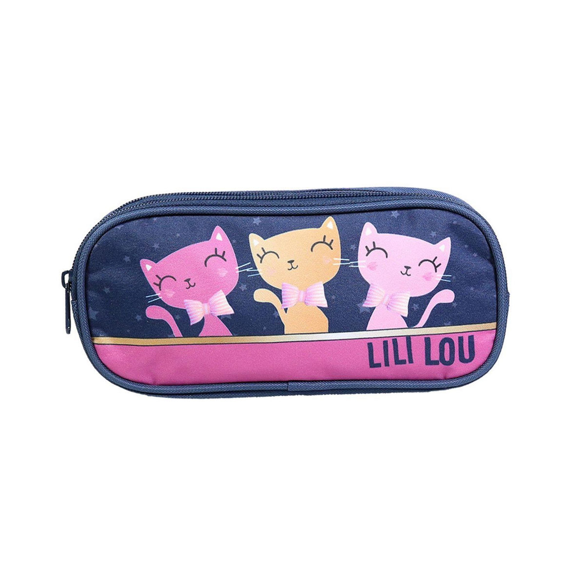 Bagtrotter BAGTROTTER Trousse scolaire 2 compartiments Lili Lou Bleue