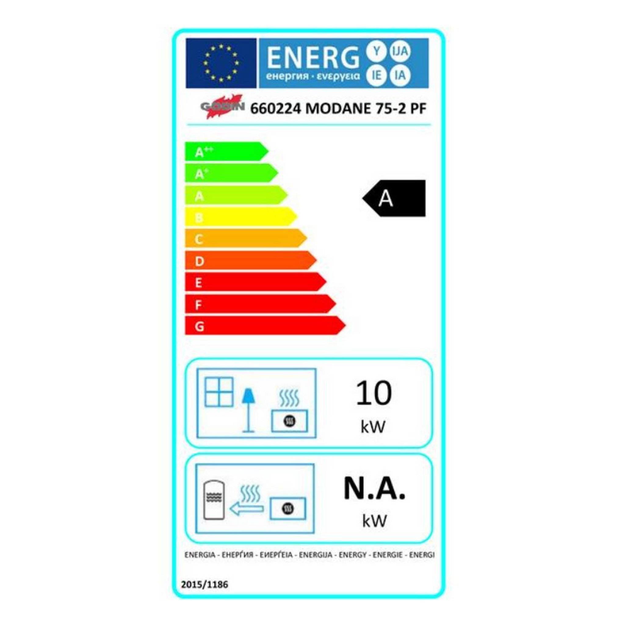 Voir la diapositive 2 : Godin Insert à bois 10kw peint noir - 660224anth