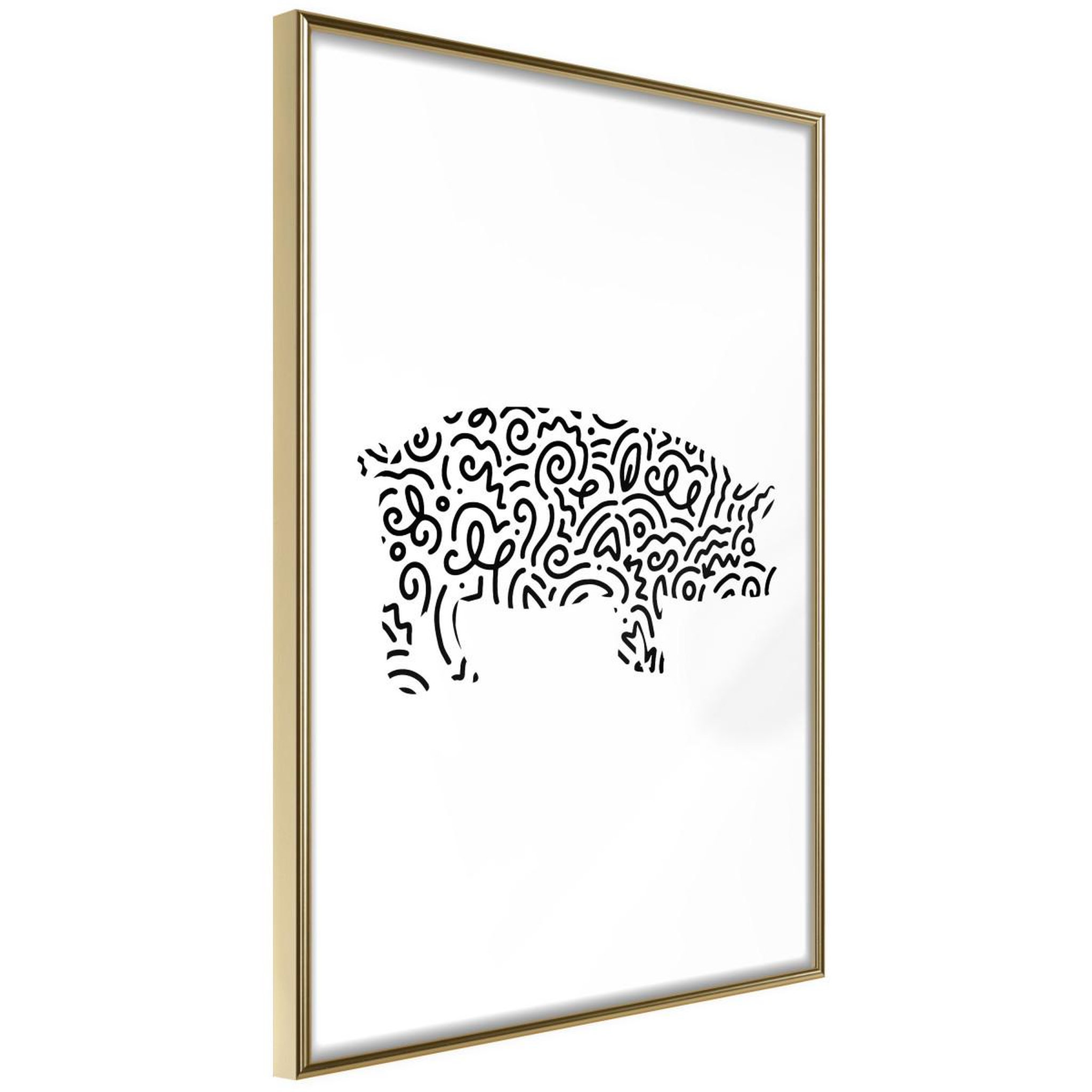 Paris Prix Affiche murale encadrée  curly pig