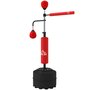 Voir la diapositive 1 : HOMCOM Sac de frappe boxe autoportant punching ball brunier 3 en 1 revêtement synthétique dim. 88L x 50l x 160-230H cm rouge