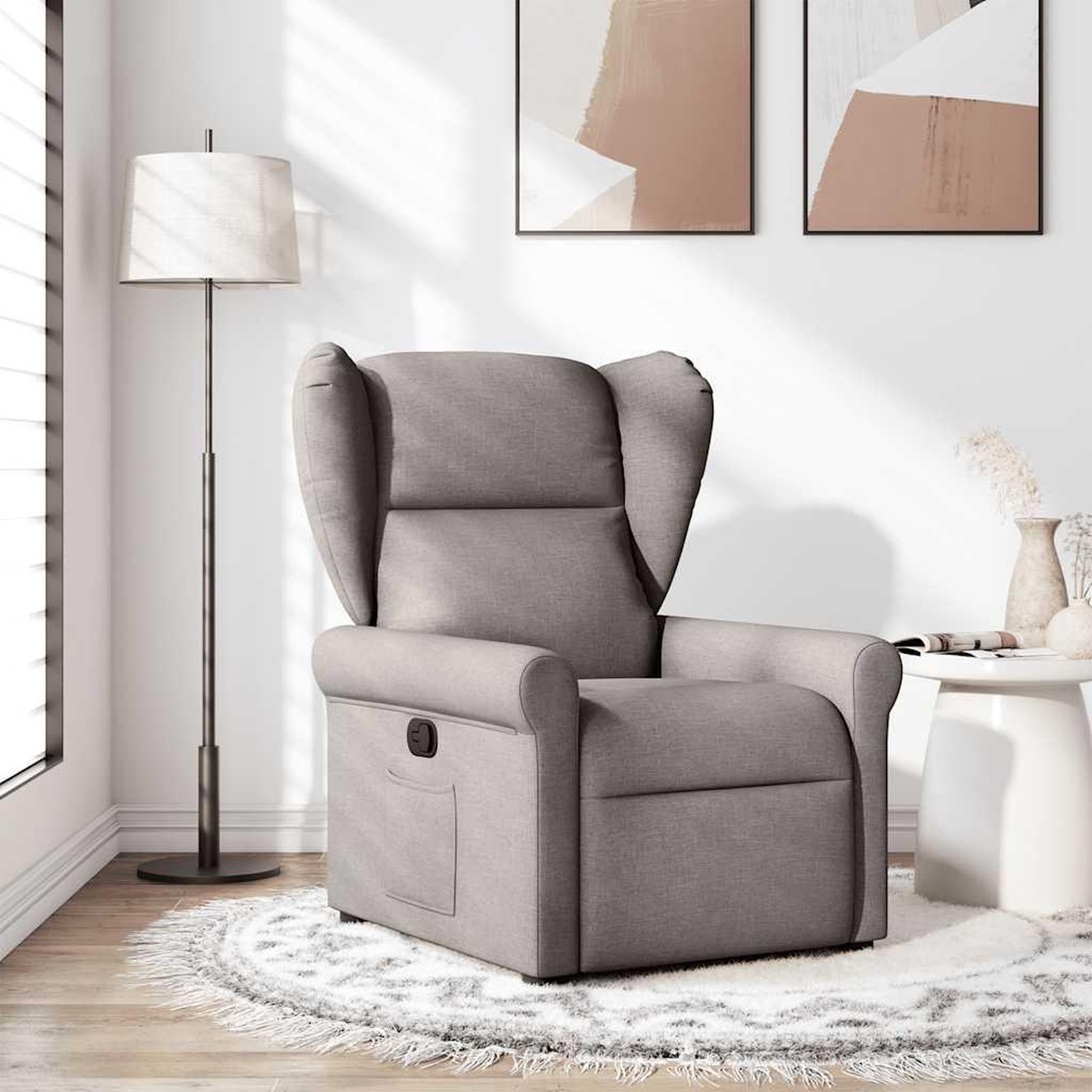 VIDAXL Fauteuil inclinable Taupe Tissu