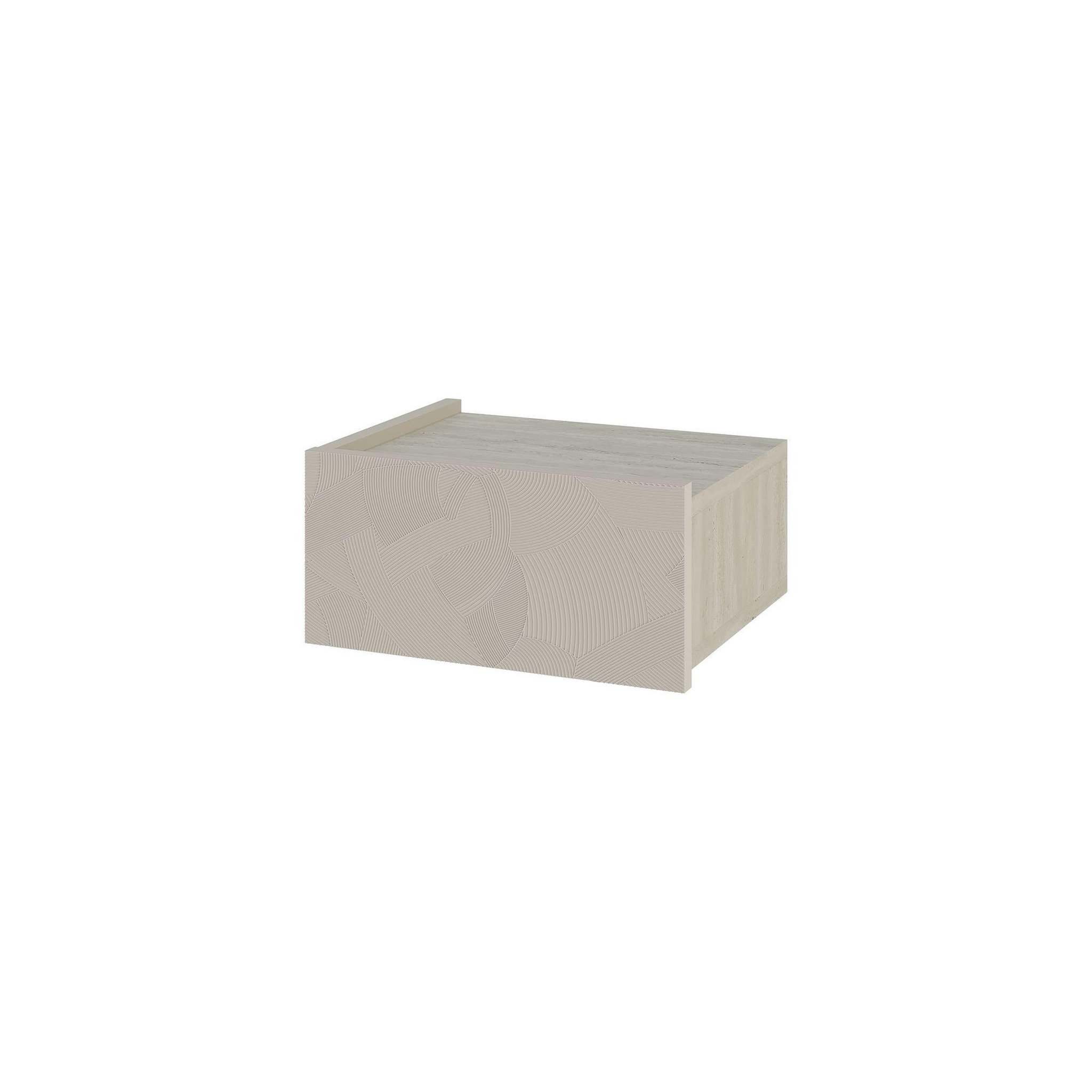 Habitat et Jardin Table de chevet avec éclairage led en bois  onda  - 38 x 31 x 18 cm - beige