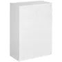 HOMCOM Commode 6 tiroirs style contemporain dim. 80L x 39l x 115H cm poignées invisibles blanc