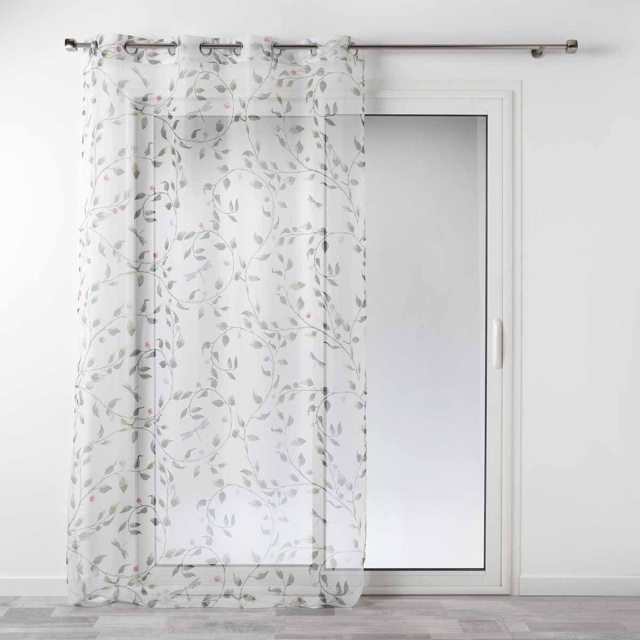 Douceur d'Intérieur Rideau voilage à œillets  ancolie  140x240cm blanc