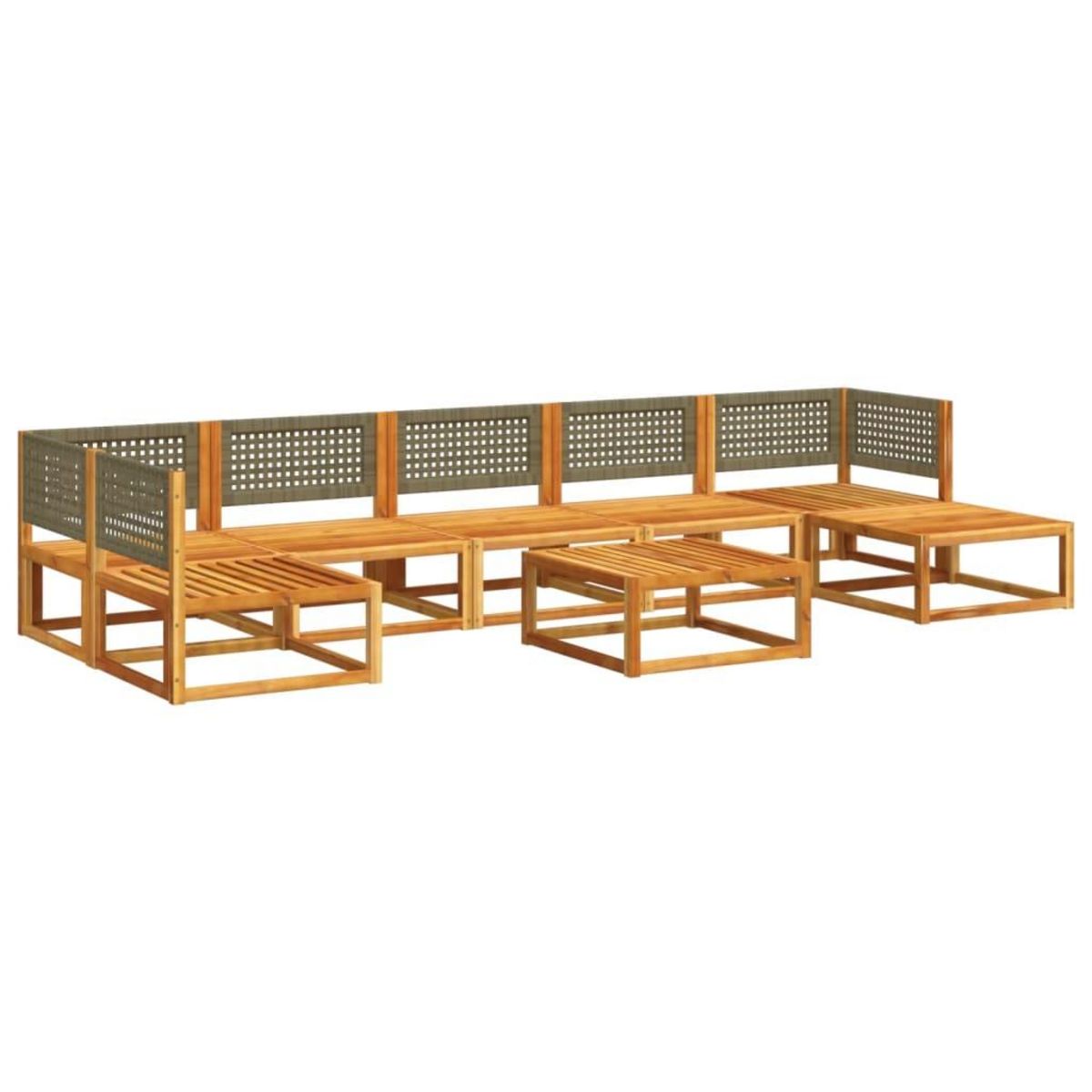 VIDAXL Salon de jardin avec coussins 8 pcs bois massif d'acacia