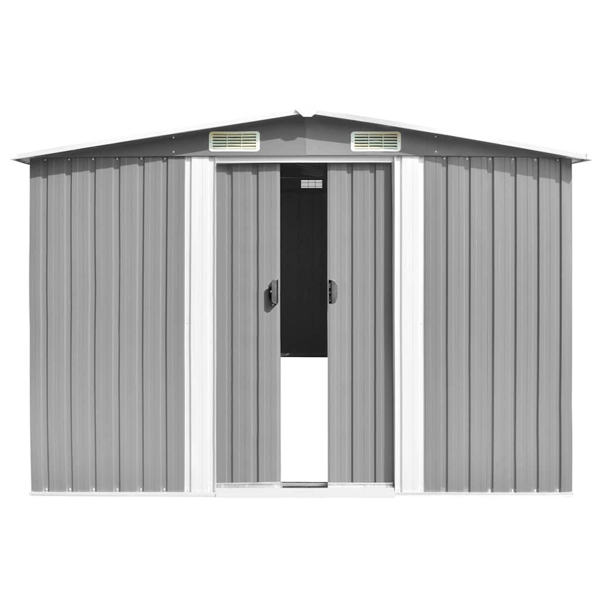 Voir la diapositive 2 : VIDAXL Abri de jardin Gris 257x779x181 cm Acier galvanise