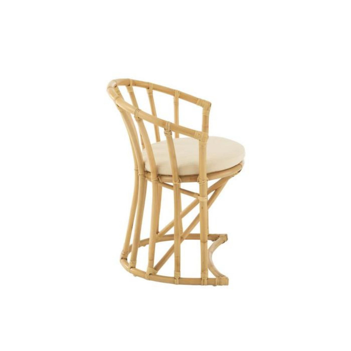 Paris Prix Chaise Rotin & Coussin  Howard  70cm Naturel