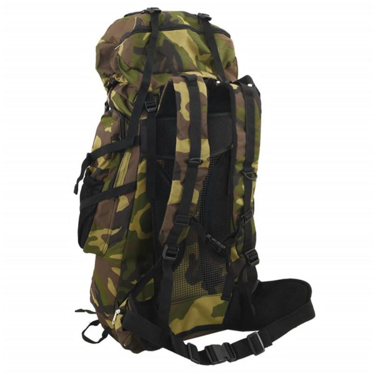 VIDAXL Sac à dos de randonnée vert camouflage 100 L tissu oxford