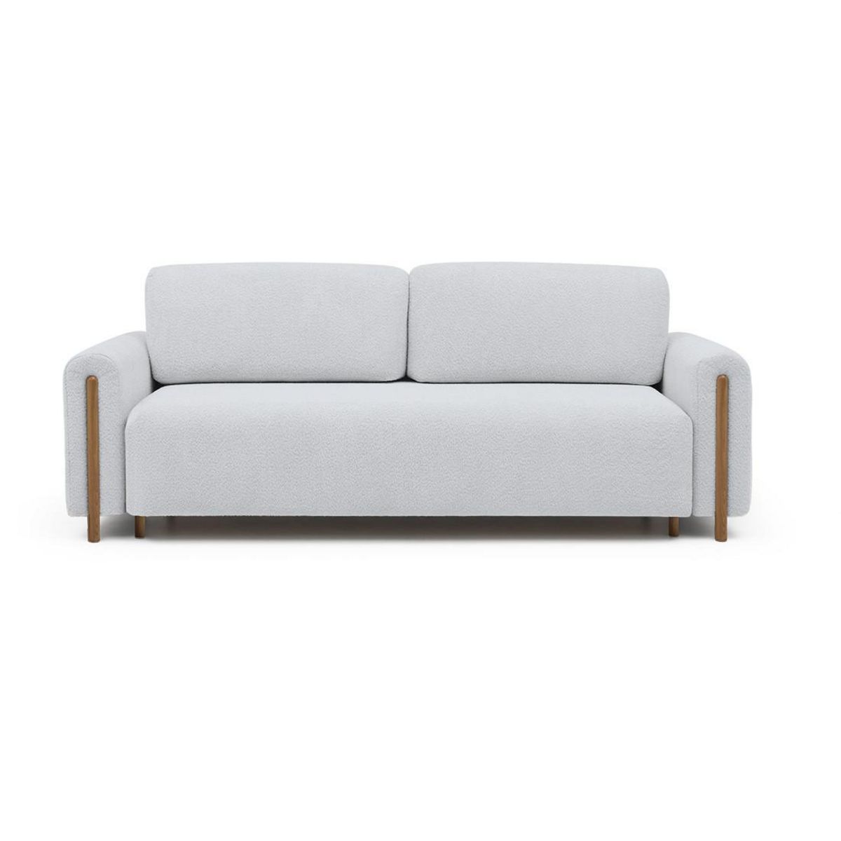 BEST MOBILIER Glendale - canapé droit 3 places - convertible avec coffre - en tissu bouclette