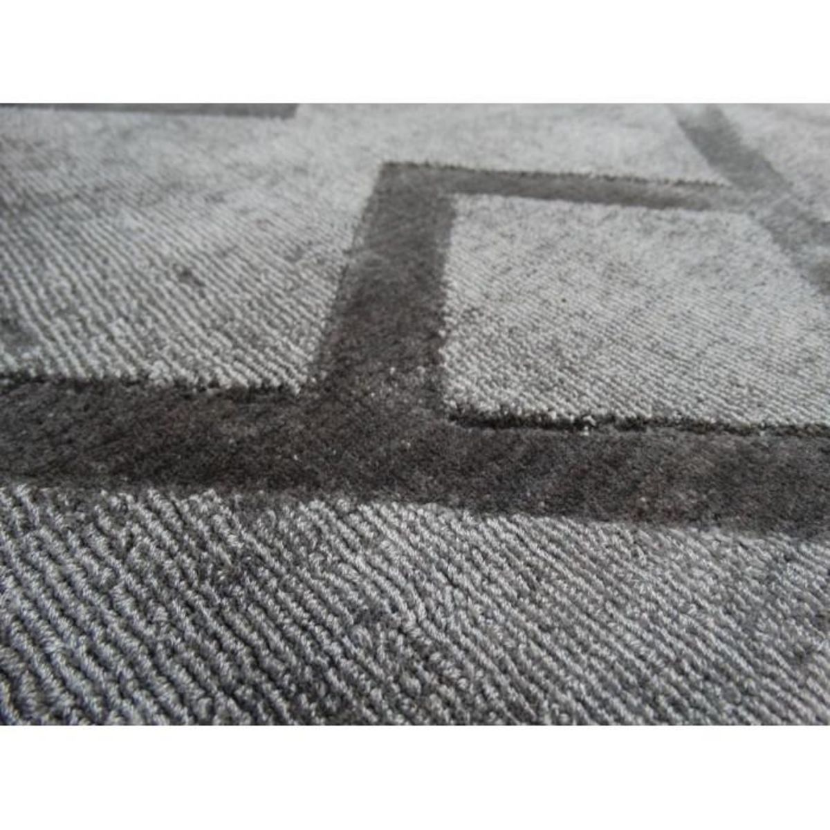 Paris Prix Tapis Rétro à Poils Courts Fait Main  Luxury III  Gris