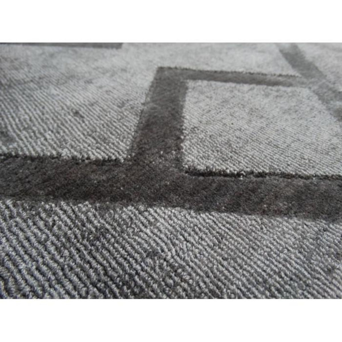 Paris Prix Tapis Rétro à Poils Courts Fait Main  Luxury III  Gris