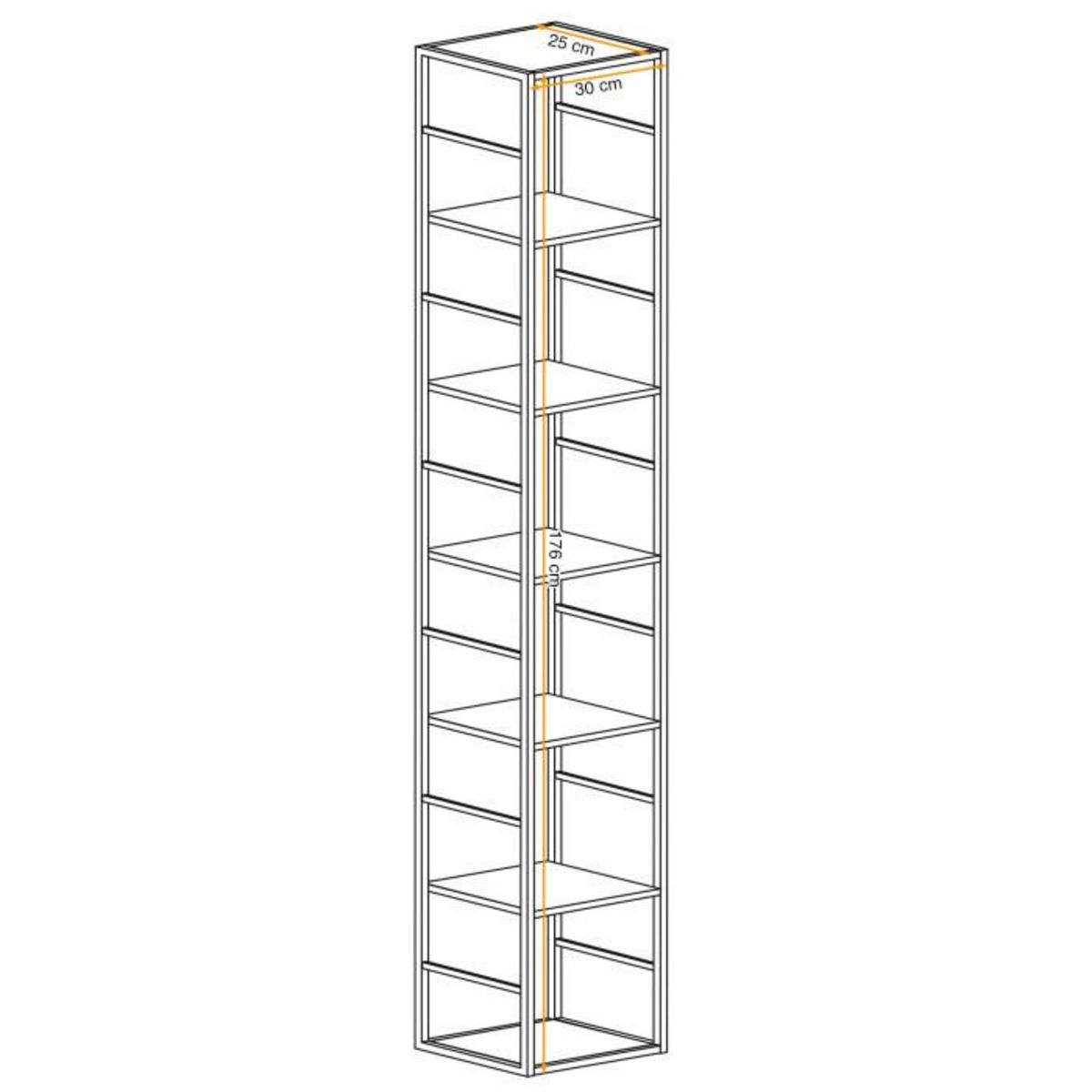 Paris Prix Étagère Murale 6 Niveaux  Switch I  176cm Noir